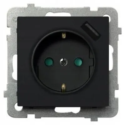 Obrázok produktu pre Ospel GP-1RSPUSB/m/33, Čierna, IP20, 16 A, 73 mm, 53 mm, 73 mm