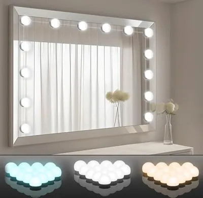 Obrázok produktu pre Jrxh Hollywood Vanity Mirror Lights Kit, nastaviteľný farebný jas 14 LED lámp Makeup Light, osvetľovací svetelný make-up stôl