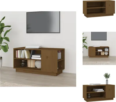 Produktbild von vidaXL TV-Schrank Honigbraun 80x35x40,5 cm Massivholz Kiefer - TV-Möbel