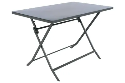 Produktbild von Rechteckiger, klappbarer gartentisch "greensboro" graphit 4-sitzer aus metall  - Hespéride