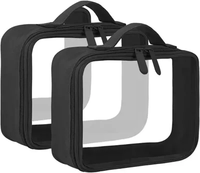 Productafbeelding van Toilettas 2 Stuks, Transparant, Waterafstotend, TSA Goedgekeurd, PVC, Reis Organizer voor Vakantie