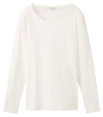 Produktbild von TOM TAILOR Damen Basic Longsleeve, 10315 - Whisper White, L