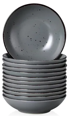 Produktbild von Suppenteller Steingut, 12-teiliges Set, Pastateller, Nudelschalen, Suppenschalen, Salatschale, 800ml