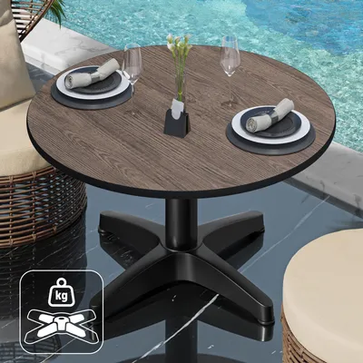 Produktbild von CPBL | Compact Loungetisch | Ø:H 70 x 42 cm | Wenge / Aluminium | Zusatzgewicht | Bistro Loungetisch Gastro Tisch