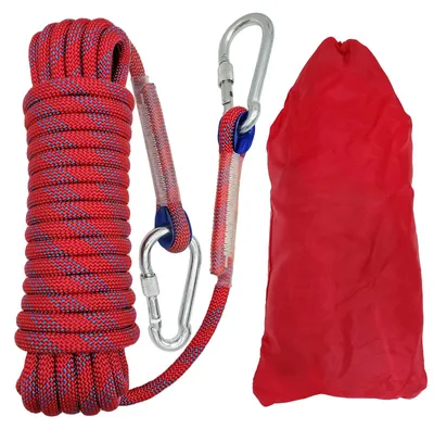 Imagen del producto de Cuerda de 10 mm, 10 metros de largo, de color rojo, multifuncional, para camping