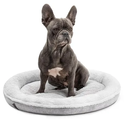 Immagine prodotto di cuccia per cani lionto in morbido design a ciambella con base in peluche e antiscivolo, rivestimento lavabile, diametro 65 cm, grigio