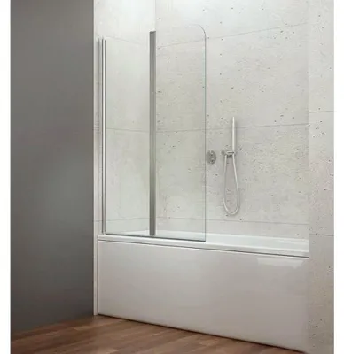 Productafbeelding van Aqualine WILA badwandafscheiding, 900 mm, chroom, helder glas
