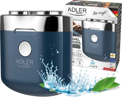 Produktbild von Adler AD 2937, Rotationstrasierer, Blau, Akku, Lithium-Ion (Li-Ion), 250 mAh, Integrierte Batterie