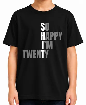 Productafbeelding van Zo blij dat ik twintig ben! Verjaardagscadeau voor een meisje van twintig, T-shirt, zwart, maat 152
