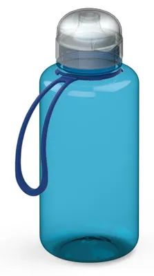 Obrázek produktu pro Sportovní láhev "Sports" o objemu 700 ml – Nekompromisní láhev na vodu s popruhem, vhodná pro děti, do školy, na sport a volný čas – průhledná modrá/průhledná