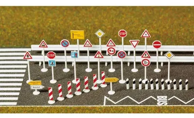 Immagine prodotto di Busch H0 6027 Set di segnali stradali - NUOVO