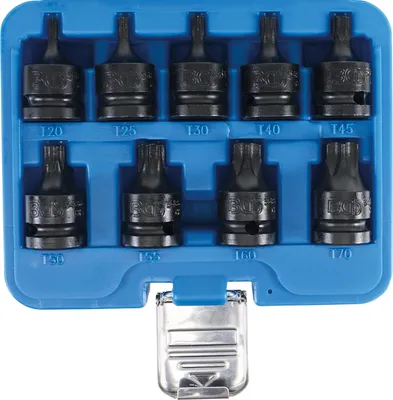 Image de BGS 5486 Jeu de douilles à embout de force | Entraînement carré intérieur 12,5 mm (1/2") | Profil en T (pour Torx) T20 - T70 | 9 pcs.