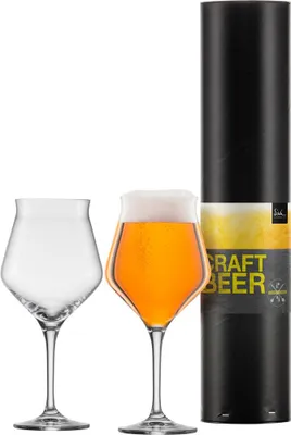 Produktbild von Craft Beer Kelch 203//2 2 Stück in Geschekrohre mit Glasreigigungstuch (M