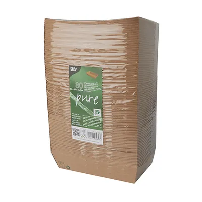 Produktbild von 9600 Snacktrays, Pappe pure 3,5 cm x 8,5 cm x 15 cm braun 100% Fair groß