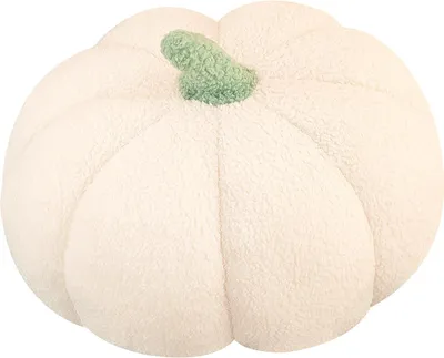 Produktbild von 3D Gefüllte Kürbis Dekokissen Kürbiskissen 25cm Kürbis Kissen Halloween Kürbis Deko Kissen Kürbiskissen Schlafzimmer Dekoration Sofa Kissen Geschenke Halloween Deko (Weiß)