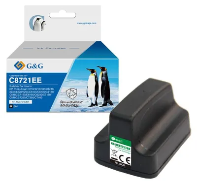 Image de G&G 15119 G&G Tintenpatrone kompatibel HP 363/ C8721EE XL-Schwarz