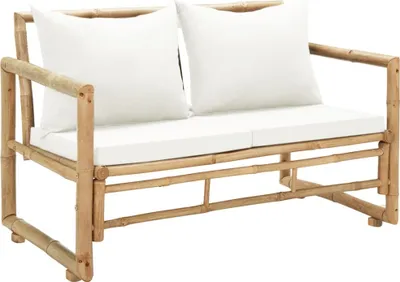 Image de Canapé de jardin à 2 places avec coussins Bambou