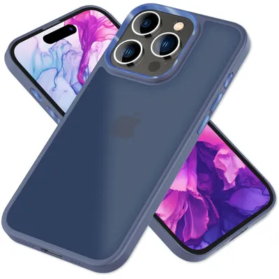 Obrázek produktu pro Hybridní pouzdro pro iPhone 15 Pro Frosted Case Protective Edge Pouzdro na mobilní telefon Pouzdro na mobilní telefon Blue