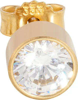 Produktbild von Einzel Kelch Ohrstecker 333 Gelbgold matt 8 Karat zylindrisch Ø5,6mm Zirkon weiß