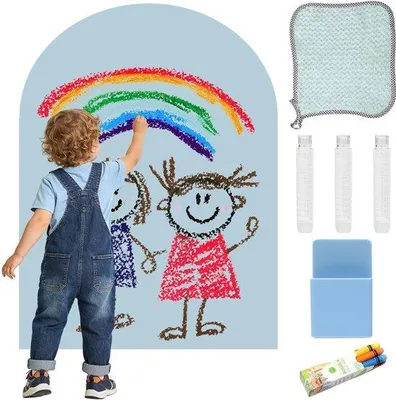 Productafbeelding van Magneetbord voor Kinderen - 80 x 100 cm - Krijtbord en Magnetisch