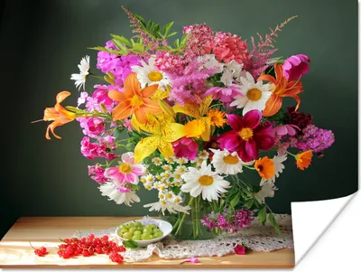 Produktbild von MuchoWow® Poster Blumenstrauß - Stilleben - Obst 40x30 cm - Plakate für die Wände - Poster Wohnzimmer