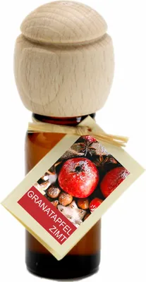Produktbild von Piccolino Duftöl – Handgefertigt mit Buchenholzverschluss | Ätherische Öle Granatapfel Zimt 10ml