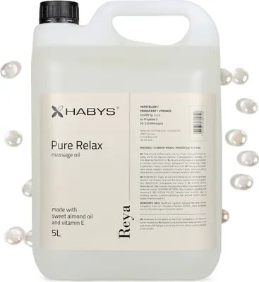 Produktbild von HABYS REYA | Pure Relax Massageöl Öl | Sanfter, Beruhigender Duft | für Massage | Körperöl mit Mandelöl und Vitamin E | 5L