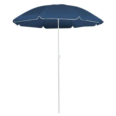 Image de Parasol de jardin avec mât en acier bleu 180 cm