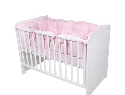 Produktbild von Lorelli Babybett-Nestchen, 100% Baumwolle, rosa, 4-teilig, für Babybett 120x60 cm, Maße je Teil: 2x 120x35x2 cm, 2x 60x35x2 cm, ab Geburt, 1,6 kg, Handwäsche 30°