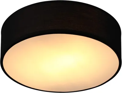 Produktbild von MONZANA® Deckenlampe Stoff Wohnzimmer Schlafzimmer E27 Schwarz 30cm Rund 1-Flammig 40W Lampe Flur Küche Deckenstrahler Deckenleuchte Stoffdeckenlampe