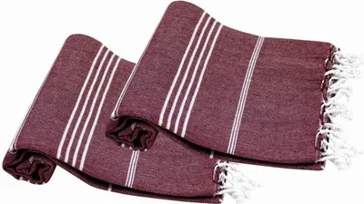 Produktbild von Hamamtuch Set 100x180 cm | 2 Stück | Sultan Style bordeaux