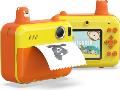 Produktbild von Sofortbildkamera fuer Kinder, Kinderkamera, 1080P, Digitalkamera fuer Kinder, 2,36 Zoll IPS-Bildschirm, Doppelobjektiv, eingebauter Akku, mit Thermodruckpapier, Umhaengeband, Geburtstags- und Festivalgeschenk fuer Kinder, Jungen und Maedchen