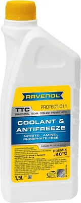 Produktbild von RAVENOL TTC Premix Protect C11 Kühlmittel Kühlerfrostschutz 1,5L Gelb Antifreeze Fertigmischung G11