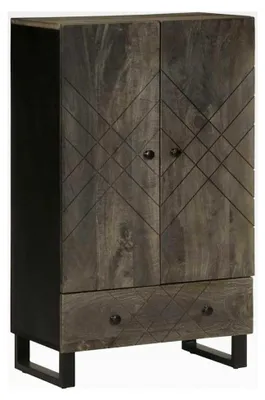 Produktbild von Hochschrank schwarz 60x33x100cm aus Massivholz