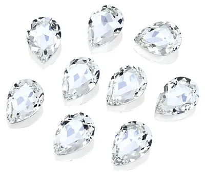 Productafbeelding van Druppelvormige kristallen strasssteentjes voor sieraden en doe-het-zelf projecten - 24 stuks