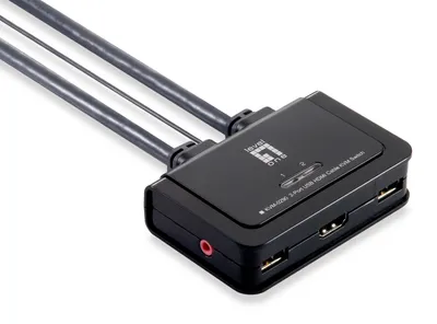 Image de Level One KVM-0290 LevelOne KVM Switch 0290 2-Port Kabel, HDMI, USB, Audio