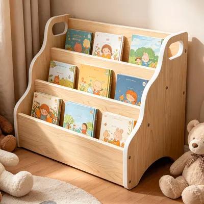Produktbild von Relaxdays Kinder-Bücherregal, Tischorganizer tragbar, Schreibtischregal 3 Fächer, HBT 31x51x28cm, Mini-Regal, MDF, natur
