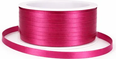 Produktbild von Dekoband Satin 6 mm 50 m – Schleifenband Antennenband für Hochzeit, Auto, Basteln & Geschenkdeko fuchsia