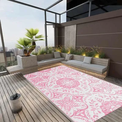Zdjęcie produktu dla vidaXL Dywanik zewnętrzny ARAKIL różowy 160x230 cm PP