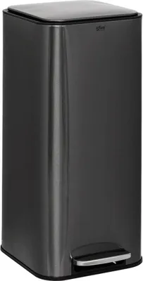Produktbild von 5Five Mulleimer/treteimer - titanium - Metall - 30 Liter - 62 cm