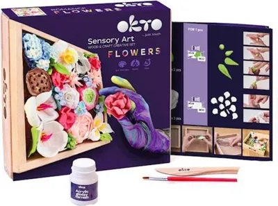 Obrázek produktu pro OKTO ROMANCE Výtvarná modelovací sada DIY květiny s dřevěným rámem  21x21 cm