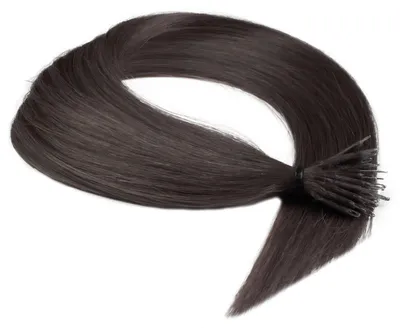 Produktbild von hair2heart Premium Nanoring Extensions Echthaar glatt - 25 Strähnen 0.8g 50cm 6/0 dunkelblond