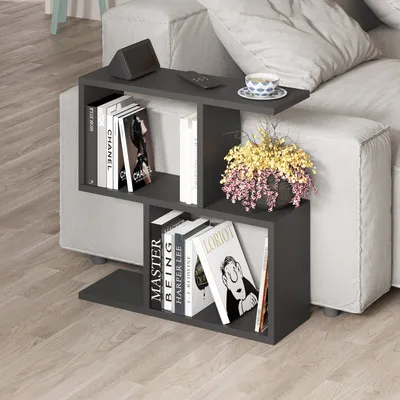 Produktbild von Skye Decor, Nesting Tisch (3 Teile) - Saphir Eiche, 100% Melamin | 100% Melamin beschichtete Spanplatte, Schwarz