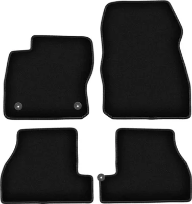 Obrázek produktu pro Velurové autokoberce na míru pro Ford Focus MK3 USA (2010-2019, sedan, kombi) černé, sada 4 ks, s úchyty