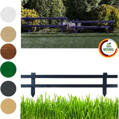 Produktbild von Floranica Gartenzaun 1 stk. 20 cm x 100 cm Anthrazit Steckzaun Zierzaun Friesenzaun zum Stecken Vorgartenzaun
