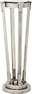 Produktbild von Casa Padrino Luxus Barock Beistelltisch / Säule Messing Vintage Nickel Finish 36 x H 105.5 cm - Tisch Möbel