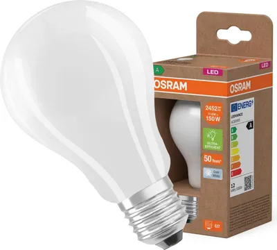 Immagine prodotto di OSRAM LED Classic Lampada LED con filamento a forma di lampadina classica, lampadina in vetro trasparente, 3,8 W, attacco E27, EEK A, 806 lm per illuminazione generale.