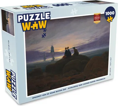 Obrázek produktu pro MuchoWow MuchoWow® Puzzle 1000 ks Východ měsíce nad mořem - Obraz Caspara Davida Friedricha