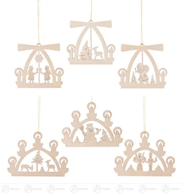 Produktbild von Baumschmuck Behang Erzgebirgsmotive (6)  Breite x Höhe ca 7,5 cmx5,5 cm NEU