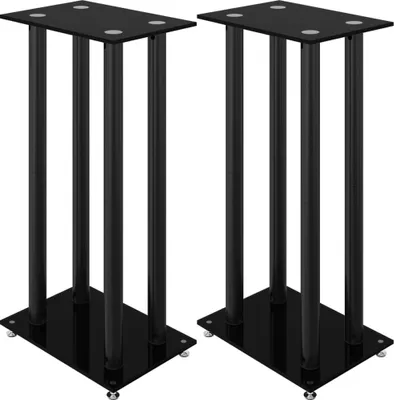 Produktbild von vidaXL Lautsprecher-Ständer 2 Stk. Schwarz Hartglas 4 Säulen